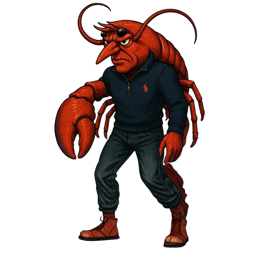 Clawstein standing on the beach